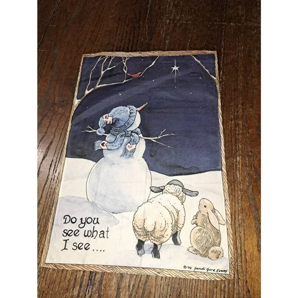 3 Christmas Holiday Winter Garden Flags Snowman  Birds Holly Snow Lamb Star